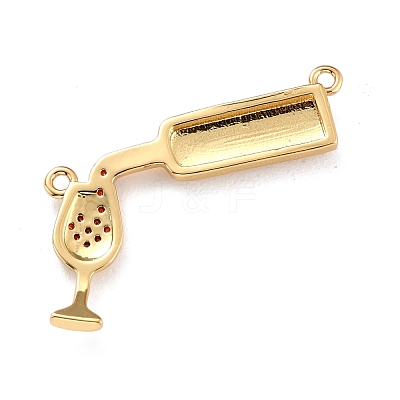 Brass Enamel Links Connectors KK-P204-03G-1
