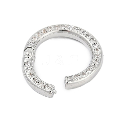 Brass Micro Pave Cubic Zirconia Twister Clasp KK-G522-16P-1