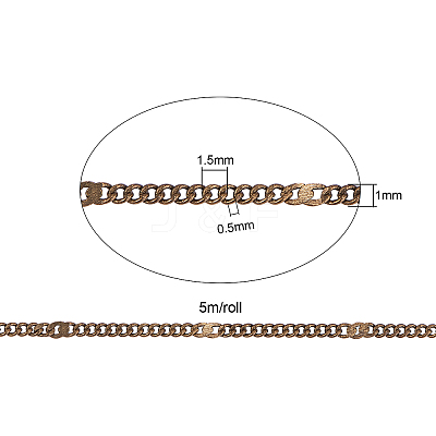 Soldered Brass Coated Iron Curb Chains CH-CJ0001-01A-AB-1