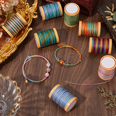 8 Rolls 8 Colors 12-Ply Polyester Thread Cord DIY-SP0003-80C-1