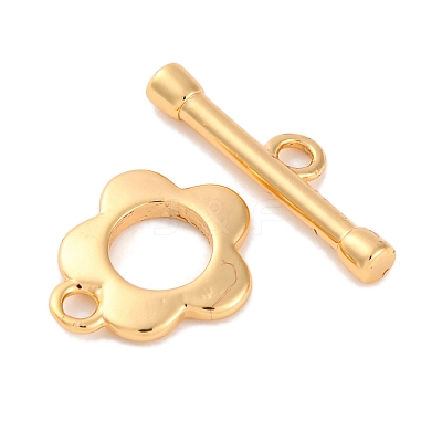 Rack Plating Eco-Friendly Brass Toggle Clasps KK-S403-14G-1