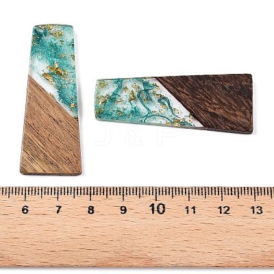 Opaque Resin & Walnut Wood Pendants RESI-T058-04L-1