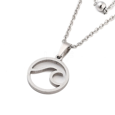 Stainless Steel Pendants Necklaces NJEW-U003-01D-P-1