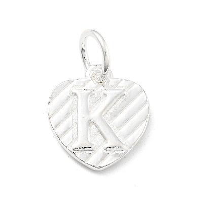 925 Sterling Silver Heart with Capital Letter Charms STER-S009-13K-S-1