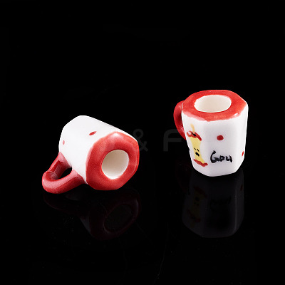2Pcs Handmade Porcelain Mug Cup Decoration PORC-TA0001-55E-1