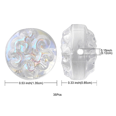 35Pcs Transparent Spray Painted Glass Beads GLAA-YW0001-65-1