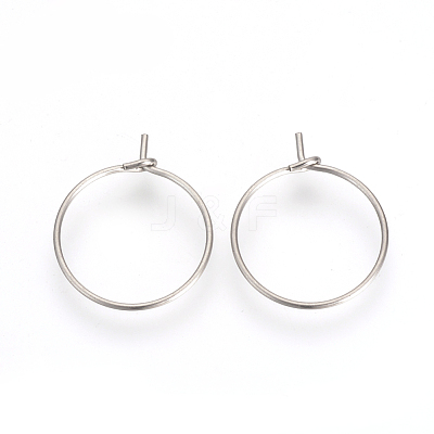 Tarnish Resistant 304 Stainless Steel Hoop Earrings X-STAS-R071-40-1