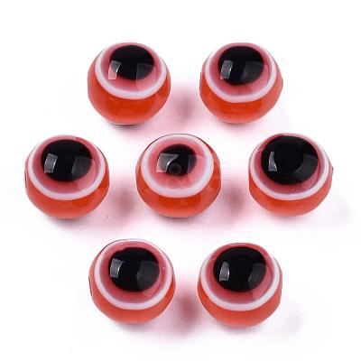 Round Evil Eye Resin Beads RESI-R159-10mm-05-1