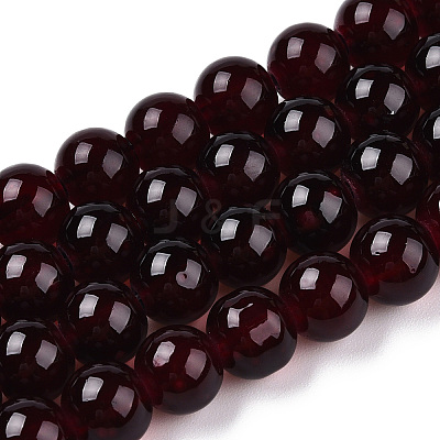 Baking Paint Imitation Jade Glass Round Bead Strands DGLA-Q021-8mm-48-1