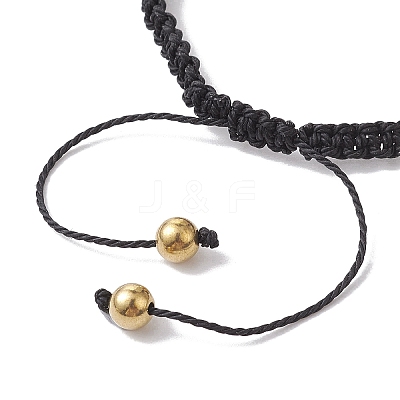 Sport Theme Acylic & Alloy Braided Bead Bracelet BJEW-JB10122-02-1