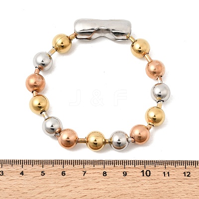 304 Stainless Steel Round Beaded Bracelets for Women Men BJEW-K240-10A-1