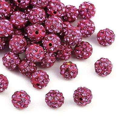 Polymer Clay Rhinestone Beads RB-H284-6MM-Half-502-1
