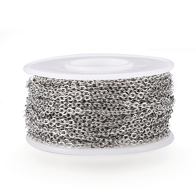 Tarnish Resistant 304 Stainless Steel Cable Chains CHS-F003-09P-D-1