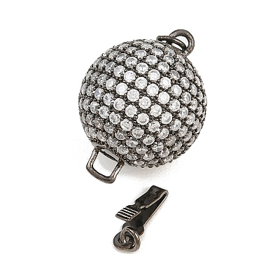 Brass Micro Pave Clear Cubic Zirconia Box Clasps CU-CBA8324-01B-1
