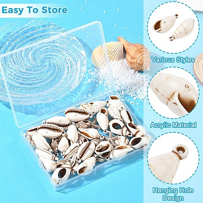 40Pcs 8 Styles Spray Painted Opaque Acrylic Pendants ACRP-YW0001-21-1