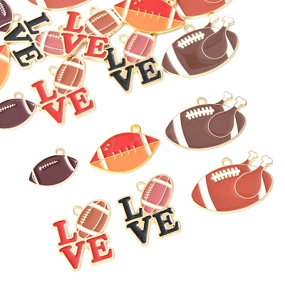 16Pcs 6 Styles Alloy Enamel Pendants ENAM-FS0002-44-1