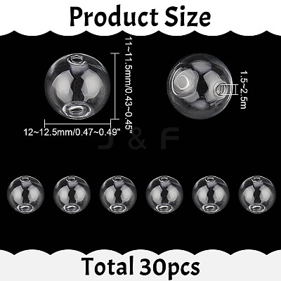 30Pcs Handmade Two Holes Blown Glass Globe Beads GLAA-GO0001-12A-1