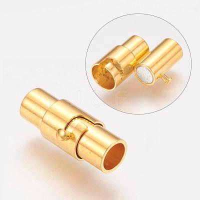 Brass Locking Tube Magnetic Clasps MC078-G-1