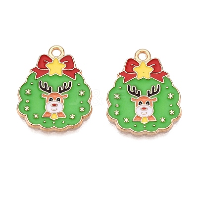 Christmas Theme Alloy Enamel Pendants ENAM-T020-10F-1