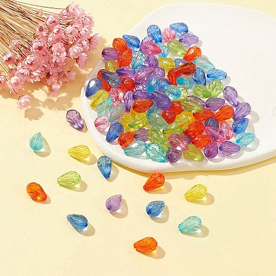 100Pcs Transparent Acrylic Beads MACR-YW0002-10-1