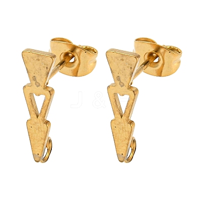 Ion Plating(IP) 304 Stainless Steel Stud Earring Findings STAS-H180-15G-1