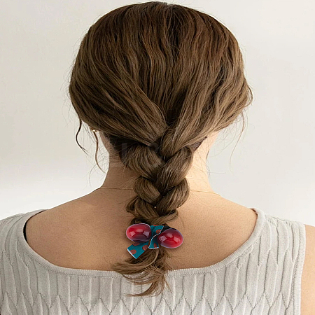 6Pcs 3 Colors Acrylic Polyester Hair Accessories OHAR-LP0003-004-1