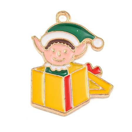 Christmas Theme Alloy Enamel Pendants ENAM-M221-01KCG-02-1