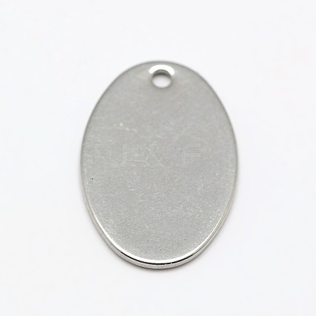 Tarnish Resistant 201 Stainless Steel Stamping Blank Flat Oval Pendants STAS-M037-06-1