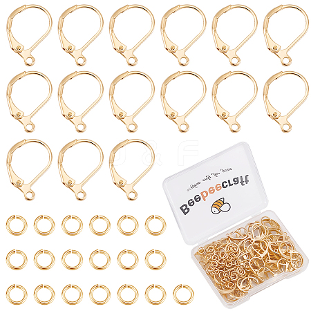 100Pcs Brass Leverback Earring Findings KK-BBC0024-38G-1