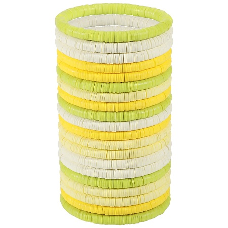 Polymer Clay Heishi Surfer Stretch Bracelets Set BJEW-SW00131-1