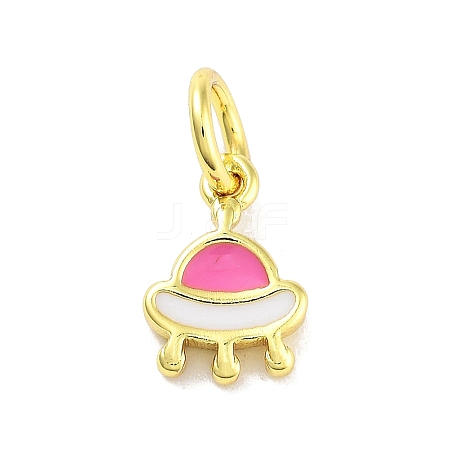 Real 18K Gold Plated Rack Plating Brass Enamel Charms KK-M293-28G-02-1