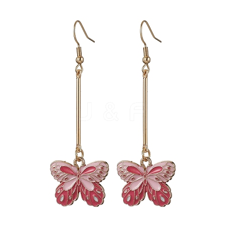 Alloy Enamel Butterfly Dangle Earrings EJEW-JE05604-02-1