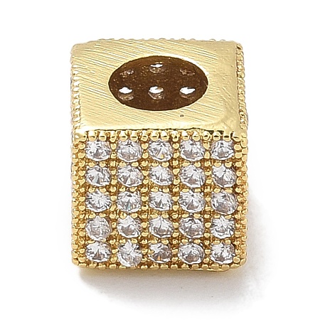 Rack Plating Brass Micro Pave Cubic Zirconia Beads KK-L224-036G-1