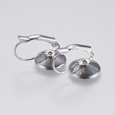 Tarnish Resistant 304 Stainless Steel Leverback Earring Settings LS-STAS-I097-021-12mm-1