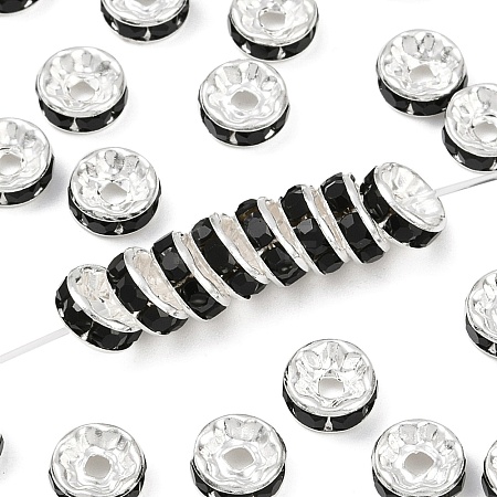 Brass Grade A Rhinestone Spacer Beads RB-A014-Z8mm-02S-1