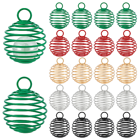 50Pcs 5 Colors Spray Painted Stainless Steel Wire Pendants FIND-PH0027-06-1