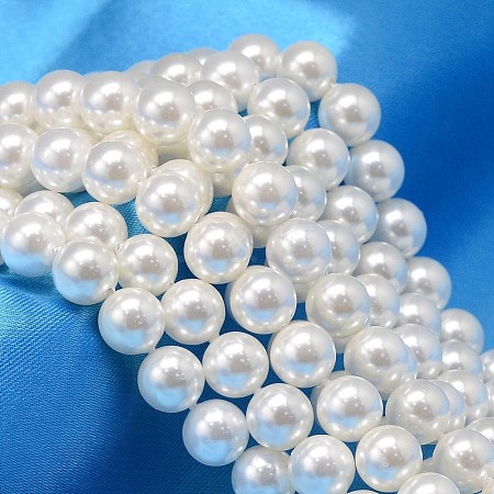 Round Shell Pearl Bead Strands BSHE-L011-16mm-A013-1
