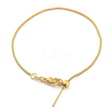 Brass Box Chain Bracelets for Women BJEW-G735-15G-02-1