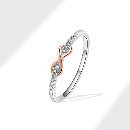 Brass Micro Pave Cubic Zirconia Finger Rings for Women FS-WGAD63B-05-1