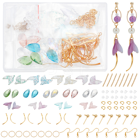  ® DIY Resin Mermaid Tail Shape Earring Making Kits DIY-PH0010-66-1