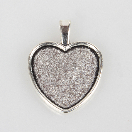 Tibetan Style Alloy Pendant Cabochon Settings TIBEP-N003-14AS-1