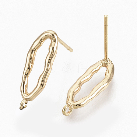 Brass Stud Earring Findings X-KK-S354-233-NF-1