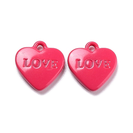 Heart Alloy Spray Painted Charms PALLOY-B005-01I-1