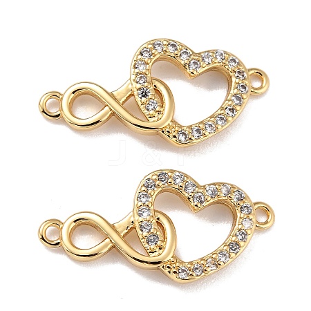 Brass Micro Pave Clear Cubic Zirconia Links Connectors X-ZIRC-A021-72G-1