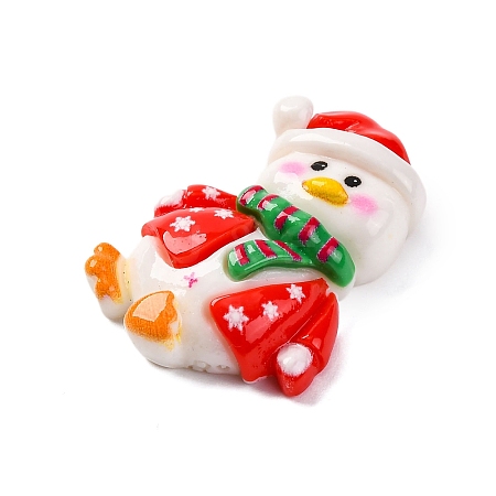 Christmas Duck Theme Opaque Resin Cabochons RESI-Q010-03A-1