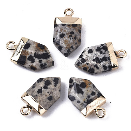 Natural Dalmatian Jasper Pointed Pendants G-N326-34D-1