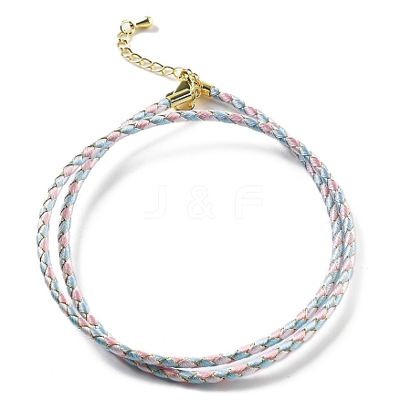 Polyester Cord Braided Necklace Makings MAK-L043-03G-09-1