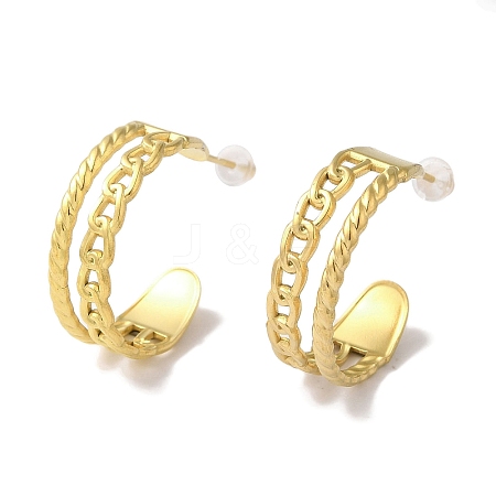 PVD Vacuum Plating 201 Stainless Steel Studs Earring EJEW-B059-15G-1