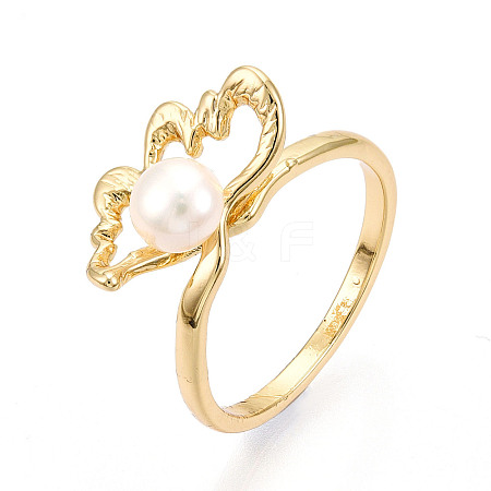 Flower Brass Finger Rings RJEW-N049-01G-1