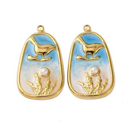304 Stainless Steel Enamel Pendants X1-STAS-L299-22G-03-1